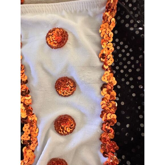 A Wish Come True Girls' Black Orange Mery Sequin Beaded Costume Dress Size 5-7 - Picture 9 of 10